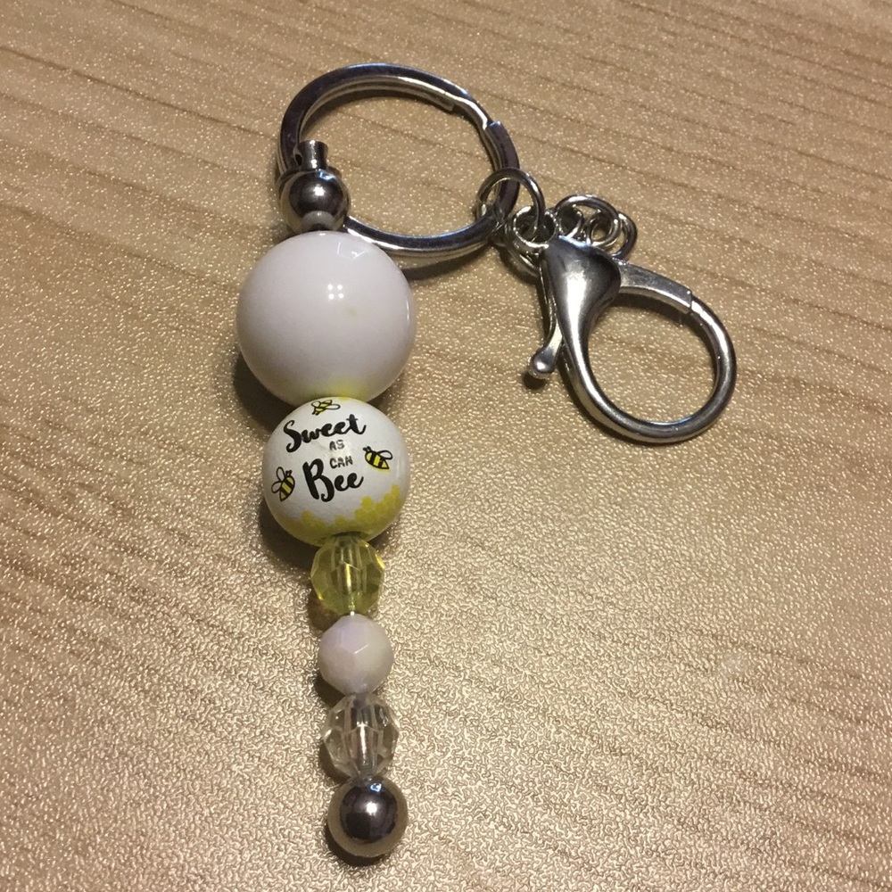Sweet as Can Bee Keychain with Beads